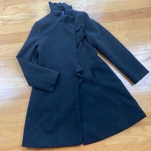 Rothschild Big Girls Ruffle - Trim Coat black Size L (14)